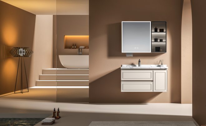 Lucky Modern stainless steel wall-mounted bathroom cabinet
