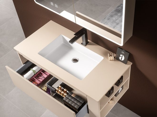 luckyrich modern style freestanding bathroom cabinet - 图片 2