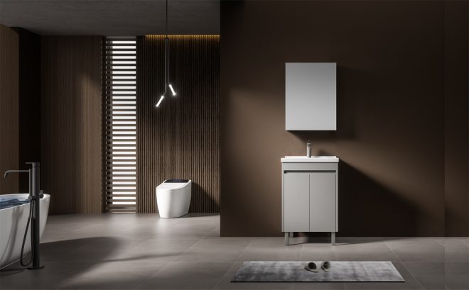 luckyrich floor standing bathroom cabinet  Small wall-mounted bathroom cabinet