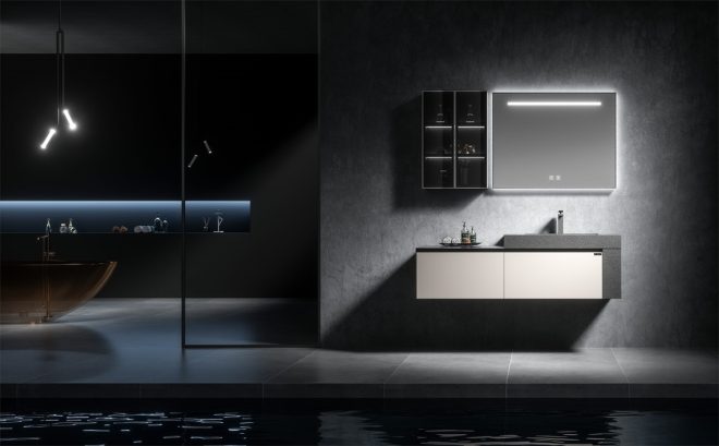 lucky Modern stainless steel wall-mounted bathroom cabinet