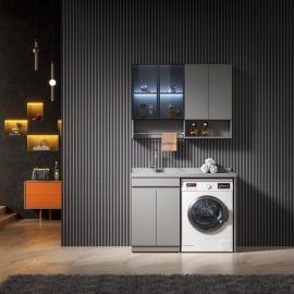 luckurich  Washing machine cabinet Modern washing machine cabinet Washing machine cabinet with sink