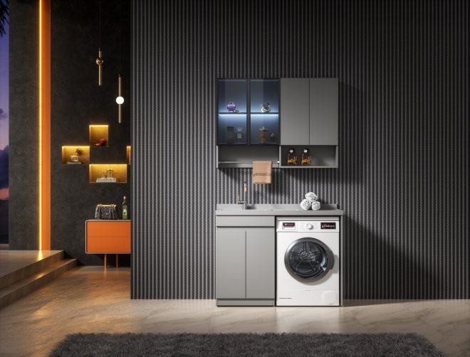luckurich  Washing machine cabinet Modern washing machine cabinet Washing machine cabinet with sink