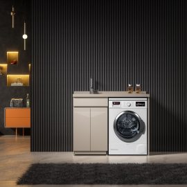 luckyrich Modern washing machine cabinet Washing machine cabinet with sink  Washing machine cabinet with sink