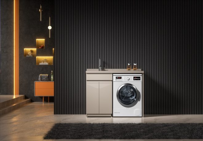 luckyrich Modern washing machine cabinet Washing machine cabinet with sink  Washing machine cabinet with sink