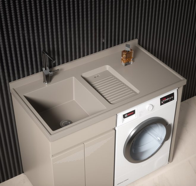 luckyrich Modern washing machine cabinet Washing machine cabinet with sink  Washing machine cabinet with sink - 图片 2