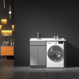 luckyrich Washing machine cabinet with sink Modern washing machine cabinet