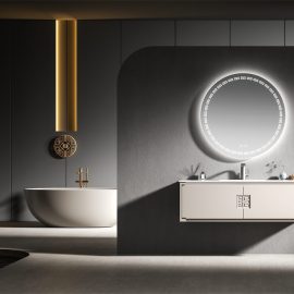 lucky Chinese-style stainless steel wall-mounted bathroom cabinet