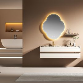 lucky Chinese-style stainless steel wall-mounted bathroom cabinet