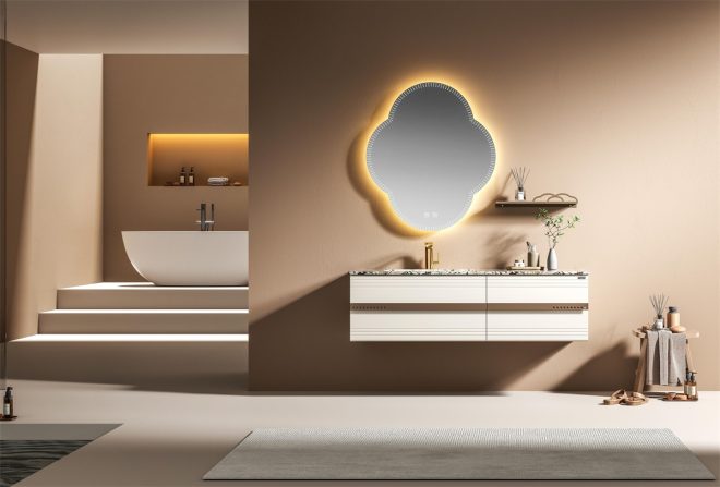 lucky Chinese-style stainless steel wall-mounted bathroom cabinet