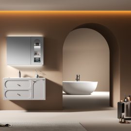 luckyrich European-style stainless steel wall-mounted bathroom cabinet
