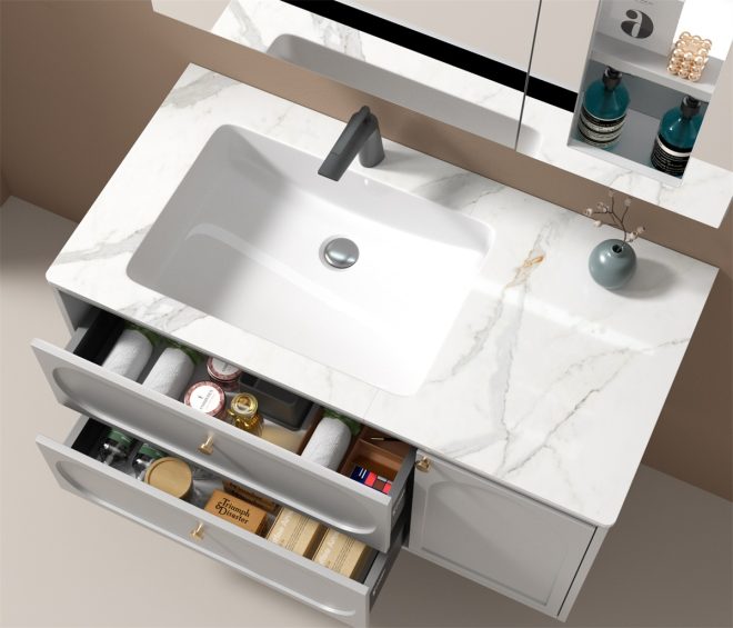 luckyrich European-style stainless steel wall-mounted bathroom cabinet - 图片 2