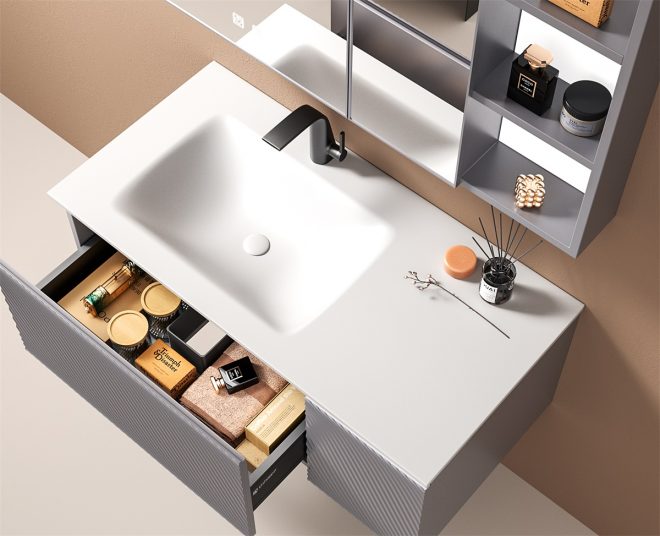 luckyrich Simple design bathroom cabinet  Contemporary Bathroom Furniture - 图片 2