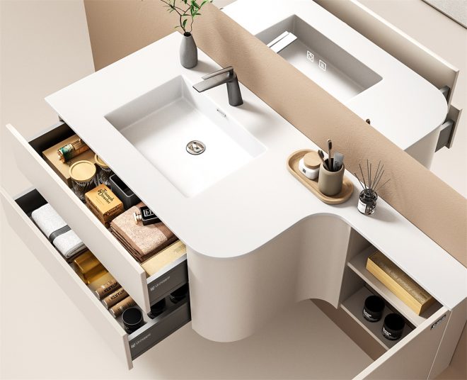 luckyrich Contemporary Bathroom Furniture Stainless Steel Bathroom Cabinet - 图片 3