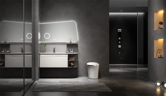 Bathroom Vanity  Modern stainless steel bathroom cabinets Wall - Mounted Bathroom Cabinet