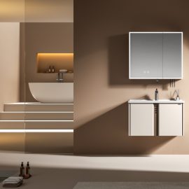 luckyrich Small wall-mounted bathroom cabinet Stainless steel wall-mounted bathroom cabinet