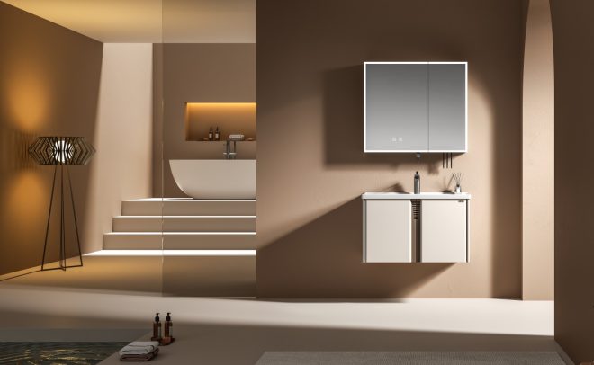 luckyrich Small wall-mounted bathroom cabinet Stainless steel wall-mounted bathroom cabinet