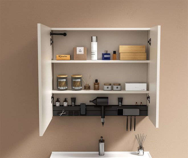 luckyrich Small wall-mounted bathroom cabinet Stainless steel wall-mounted bathroom cabinet - 图片 3