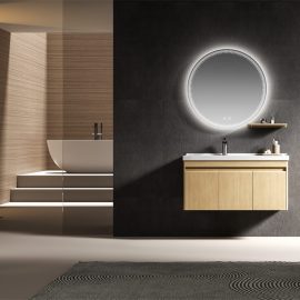 Round mirror stainless steel bathroom cabinet