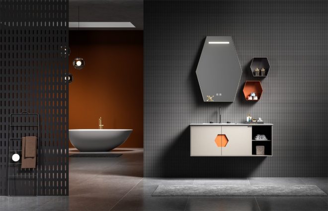Stainless steel wall-mounted bathroom cabinet